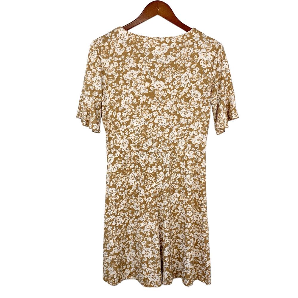 LC Lauren Conrad Mustard Floral Button-Front Dress - Picture 7 of 9